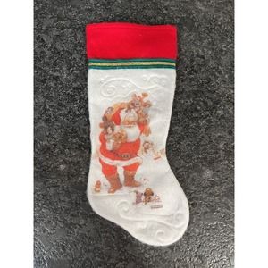 Vintage Giordano Felt Christmas Stocking Santa & Friends Giordano Arts Ltd
